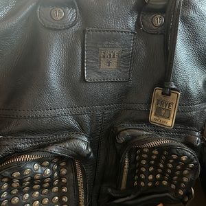 Frye cross body studded black bag